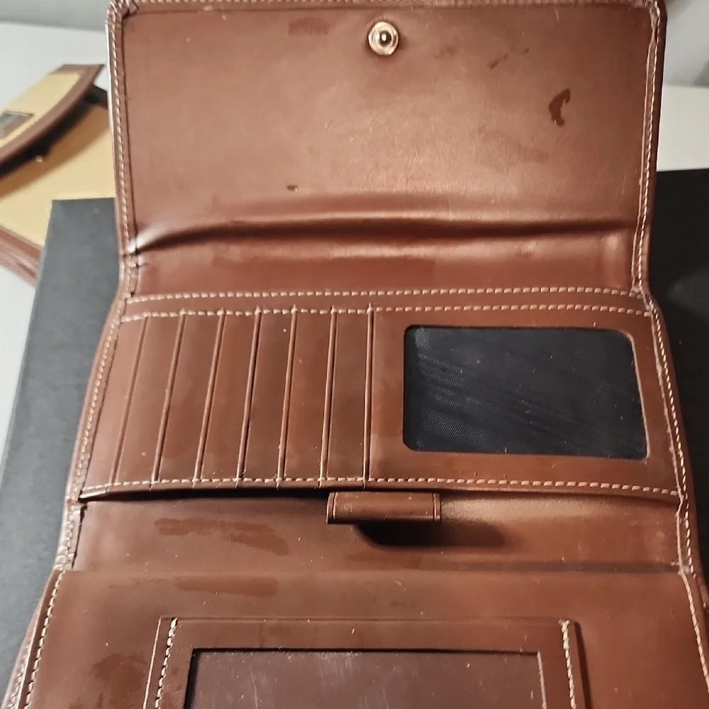 Dooney & Bourke Woven Tan and Brown Clutch